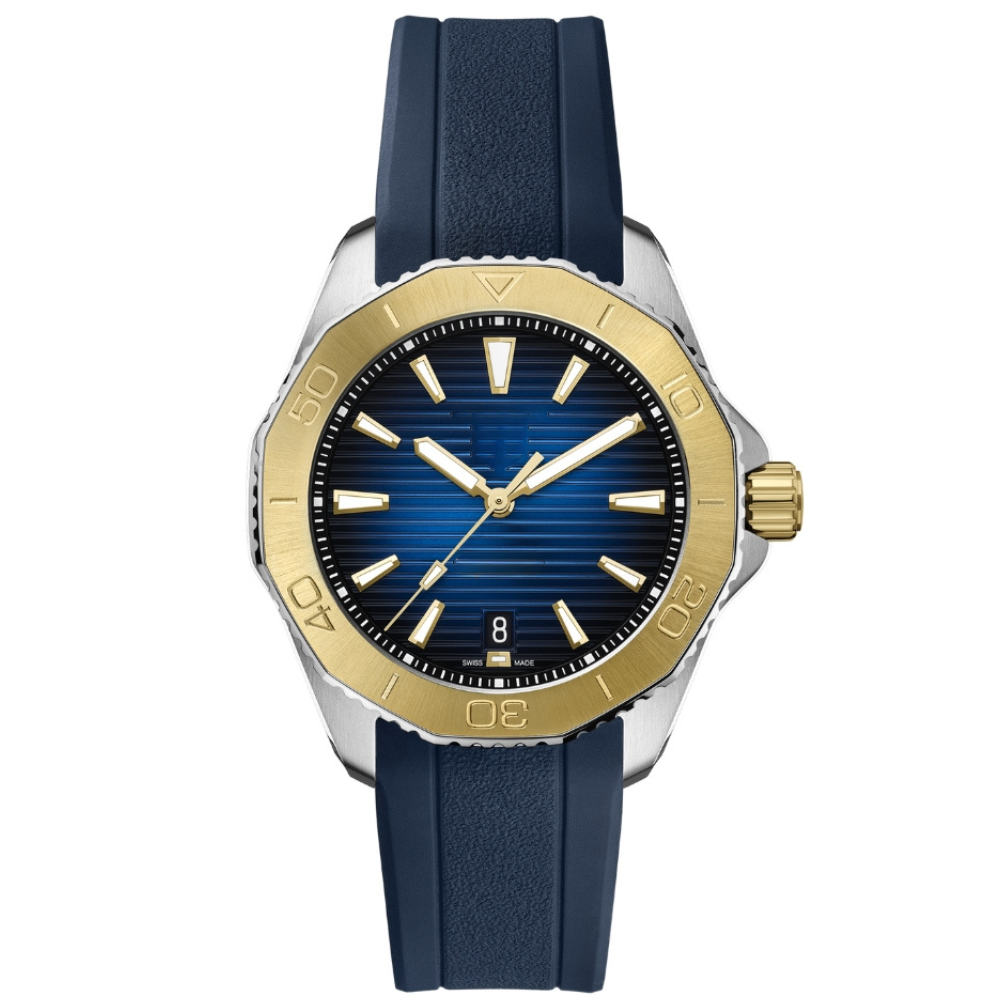 Aquaracer Professional 200 Automatic Date Blue Dial Two-Tone Steel Gold 40mm